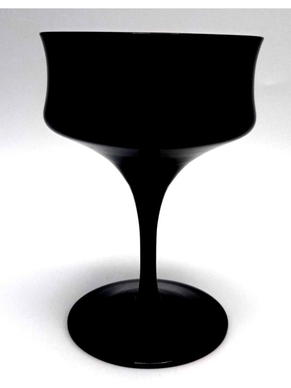 Celebrity Ebony Champagne Glass Japan Modern Coupe Style Smooth Black Elegant